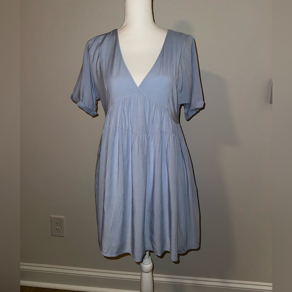 Light Blue Baby Doll Mini Dress